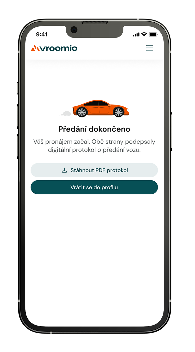 Aplikace Vroomio na telefonu